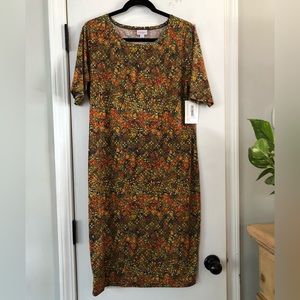 LULAROE Julia Floral Pencil Dress, Knee Length